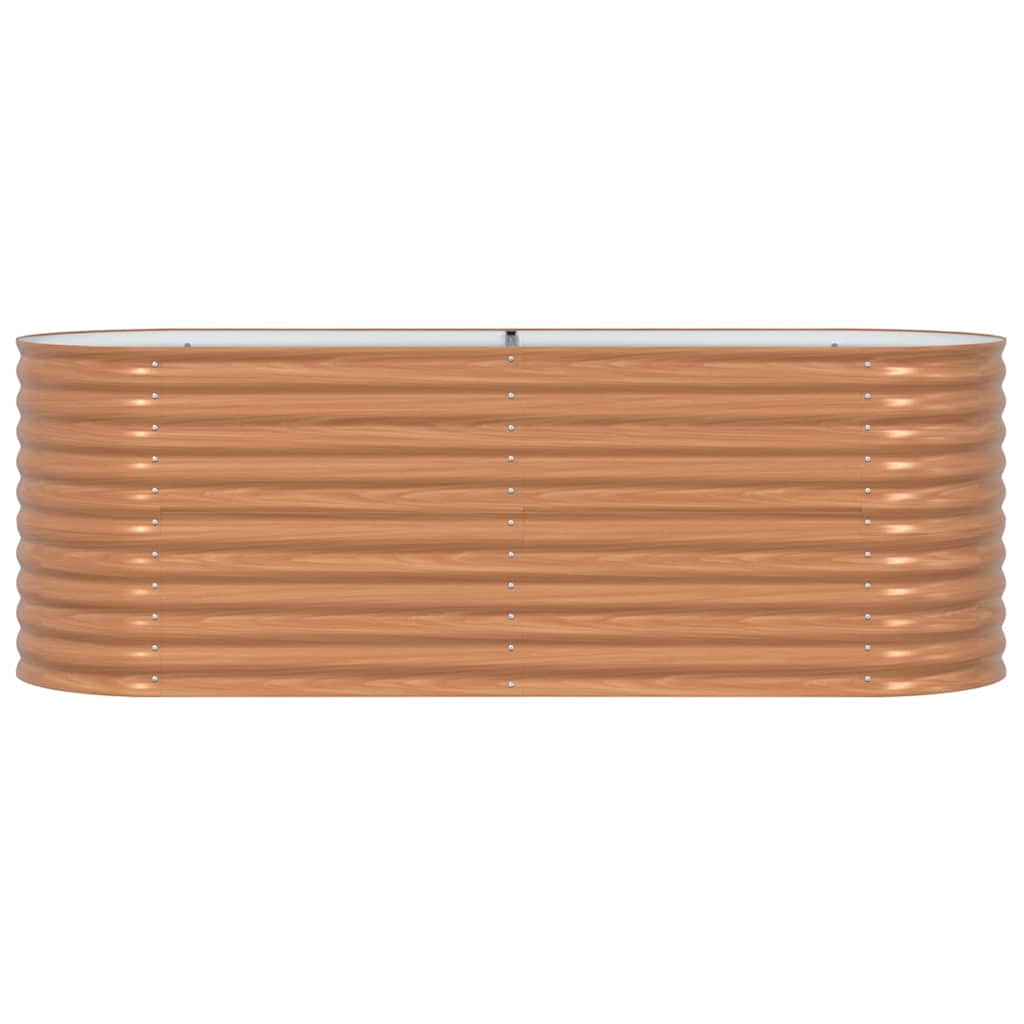 Canteiro de jardim elevado Castanho 240 x 80 x 81 cm Aço