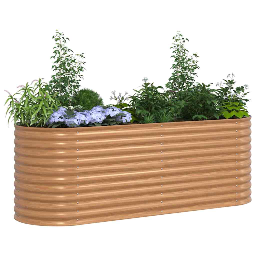 Canteiro de jardim elevado Castanho 240 x 80 x 81 cm Aço
