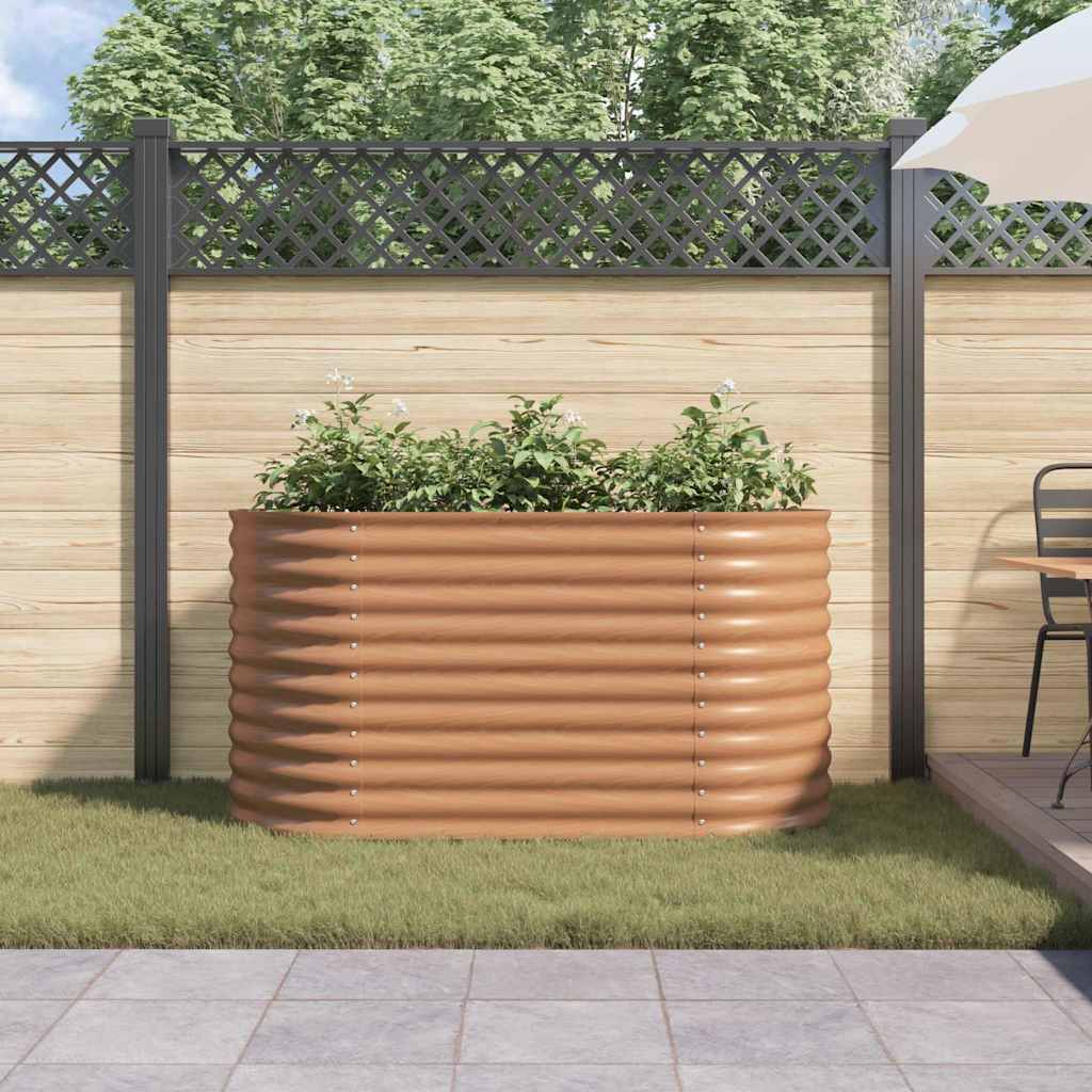 Canteiro de jardim elevado Castanho 160 x 80 x 81 cm Aço
