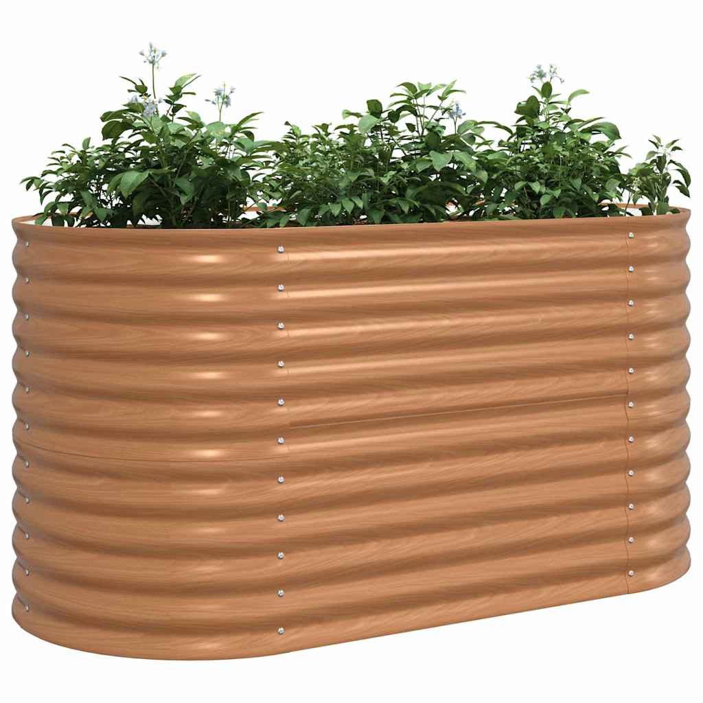 Canteiro de jardim elevado Castanho 160 x 80 x 81 cm Aço