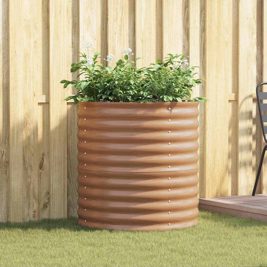 Canteiro de jardim elevado Castanho 80 x 80 x 81 cm Aço