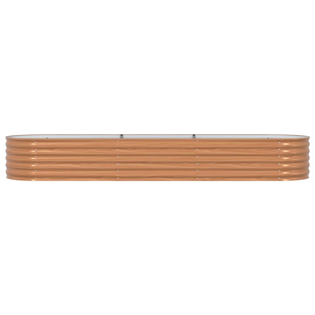 Canteiro de jardim elevado Castanho 320 x 80 x 44 cm Aço