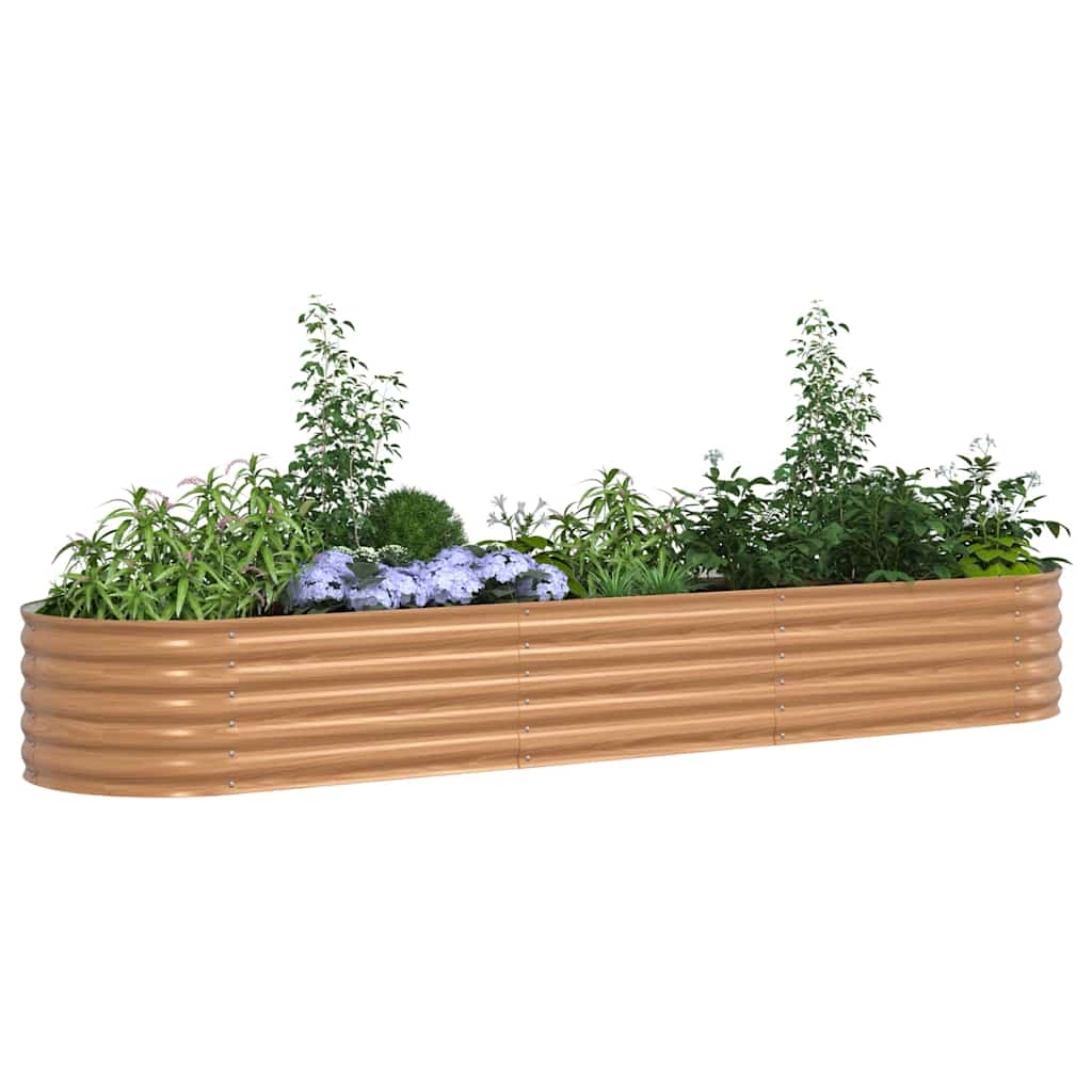 Canteiro de jardim elevado Castanho 320 x 80 x 44 cm Aço