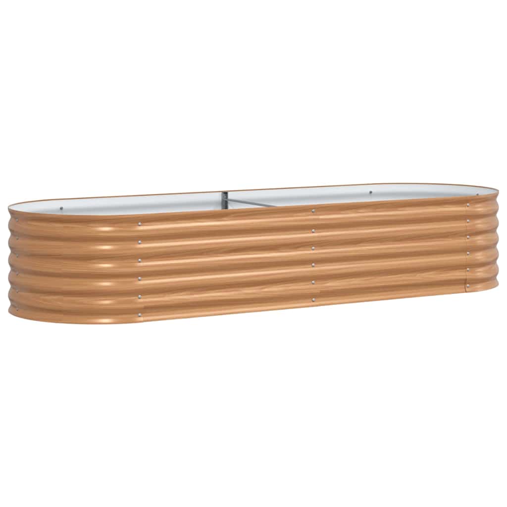 Canteiro de jardim elevado Castanho 240 x 80 x 44 cm Aço