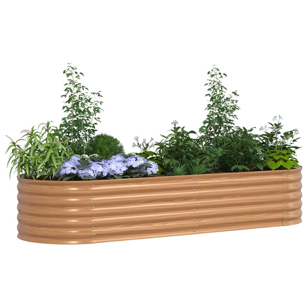 Canteiro de jardim elevado Castanho 240 x 80 x 44 cm Aço