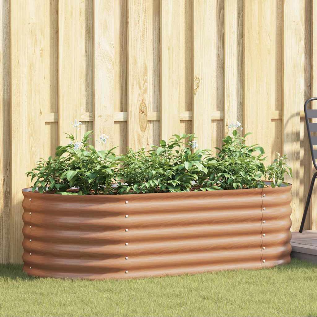 Canteiro de jardim elevado Castanho 160 x 80 x 44 cm Aço