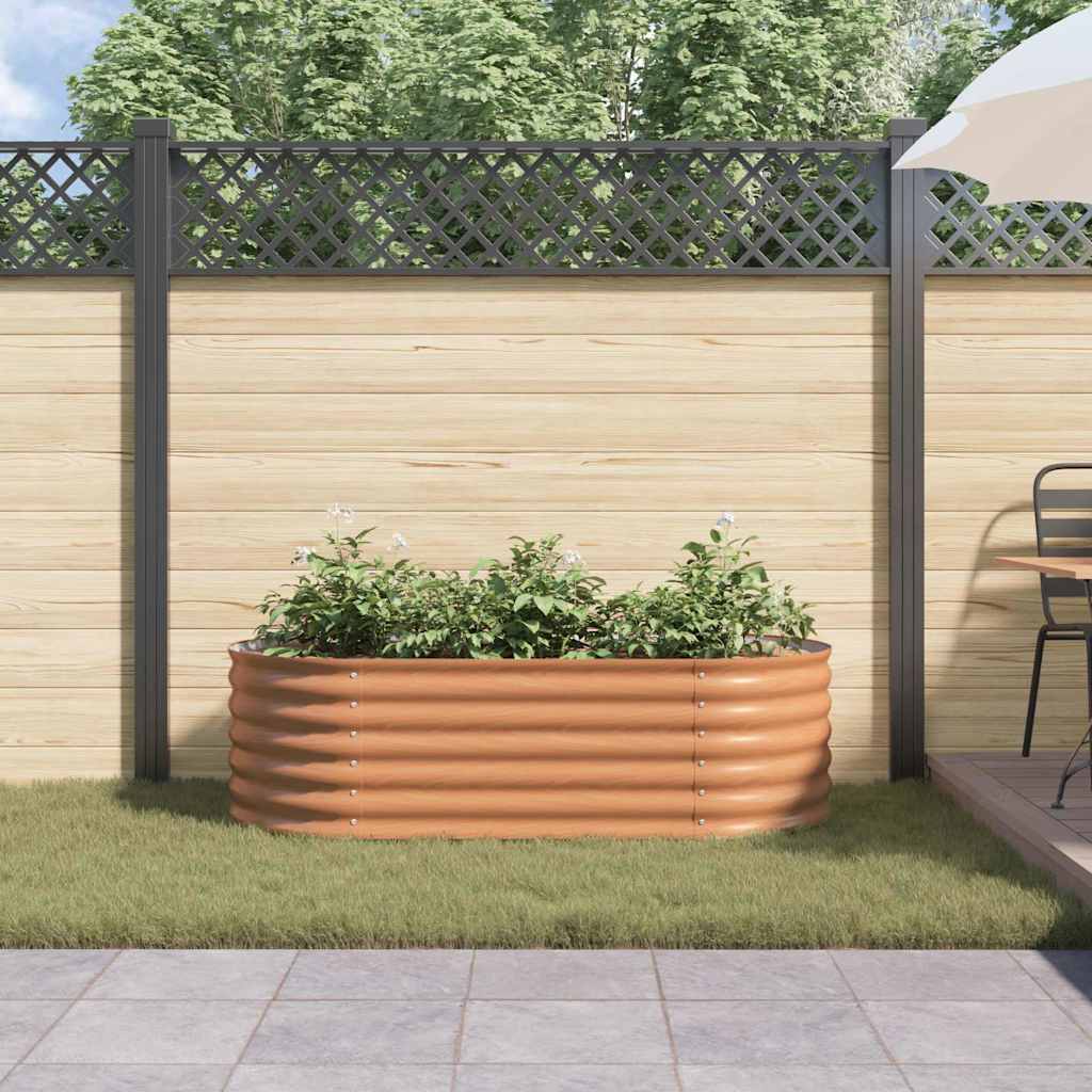 Canteiro de jardim elevado Castanho 160 x 80 x 44 cm Aço