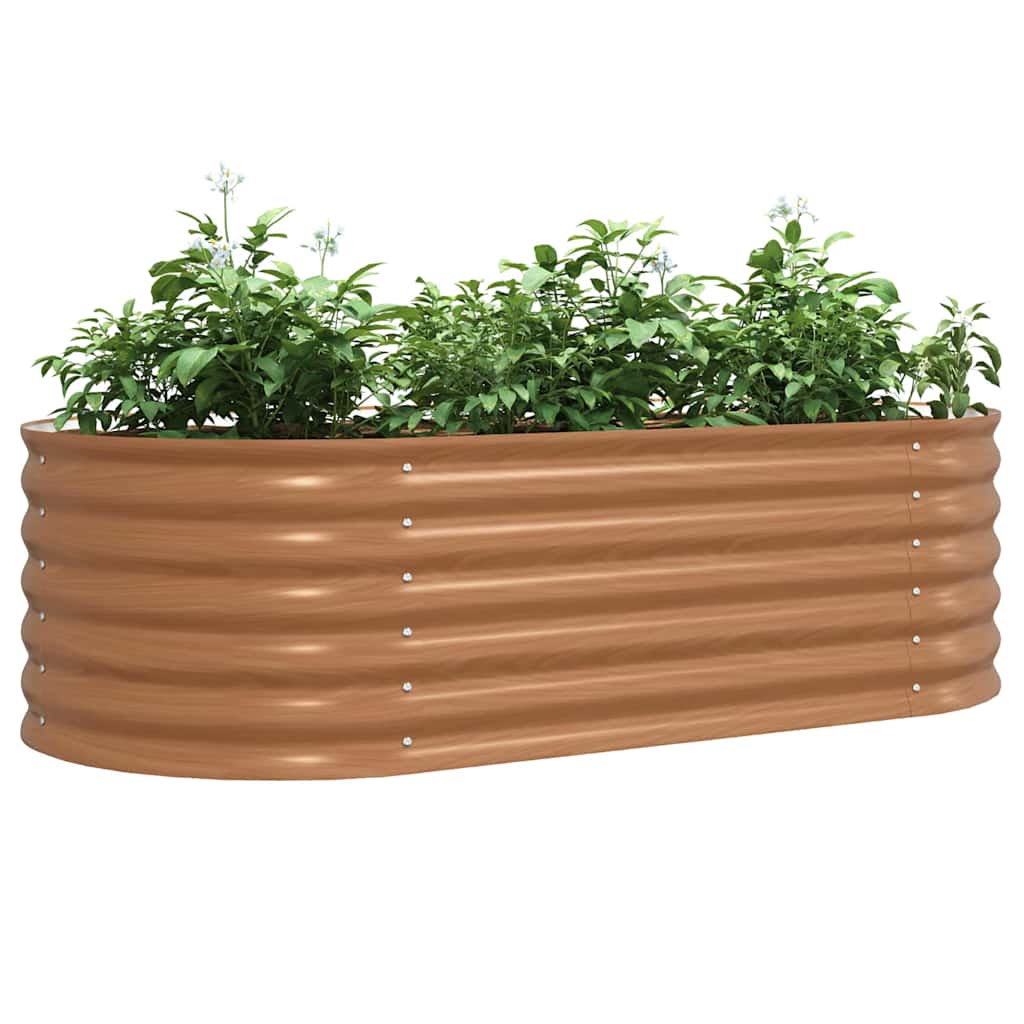 Canteiro de jardim elevado Castanho 160 x 80 x 44 cm Aço