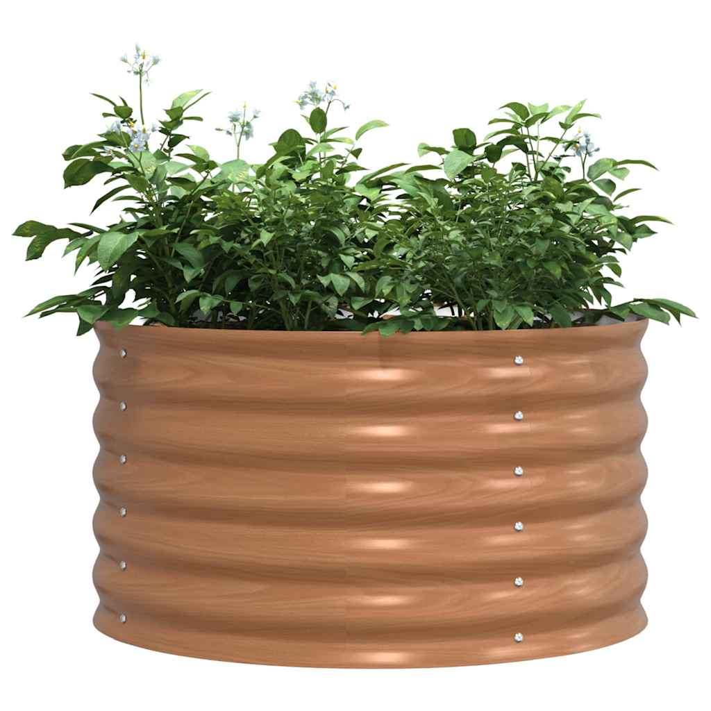 Canteiro de jardim elevado Castanho 80 x 80 x 44 cm Aço