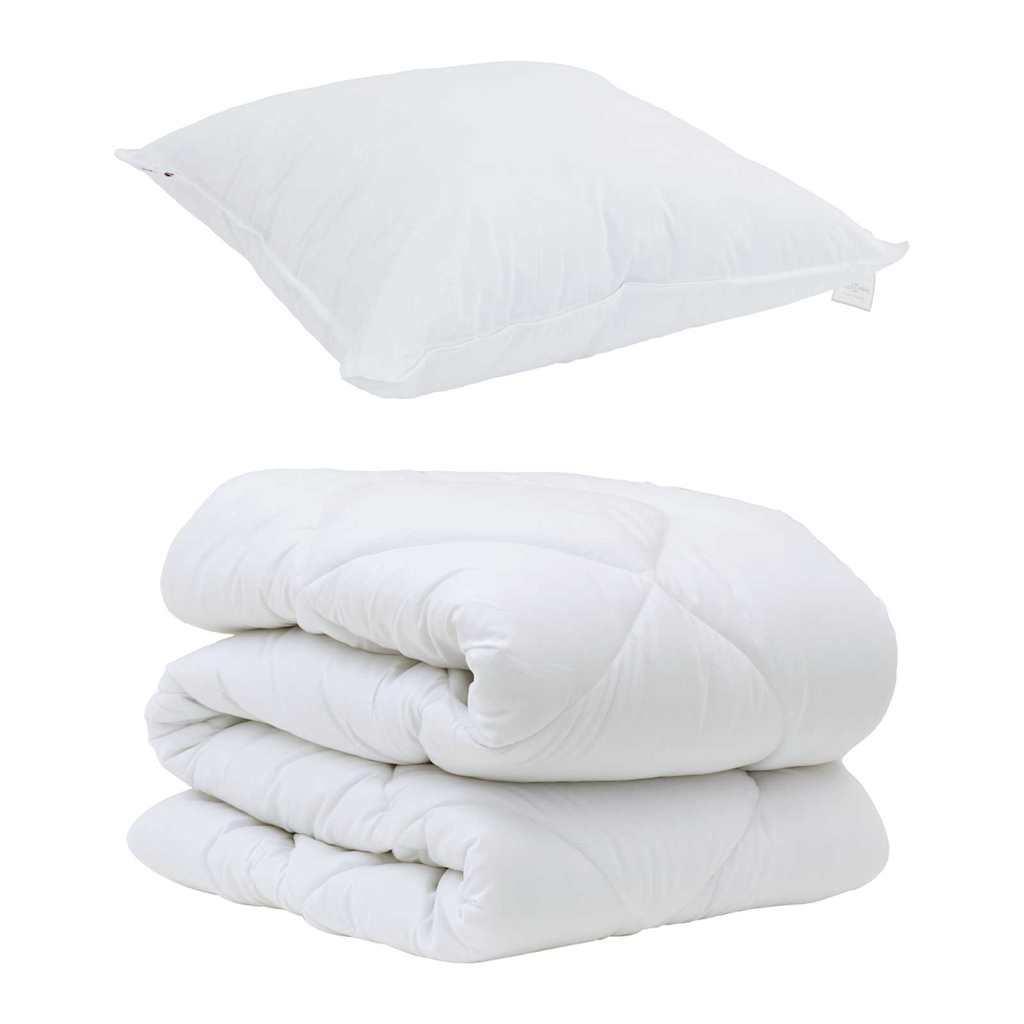 Edredom com Travesseiro com travesseiro 2 pcs Branco Microfibra