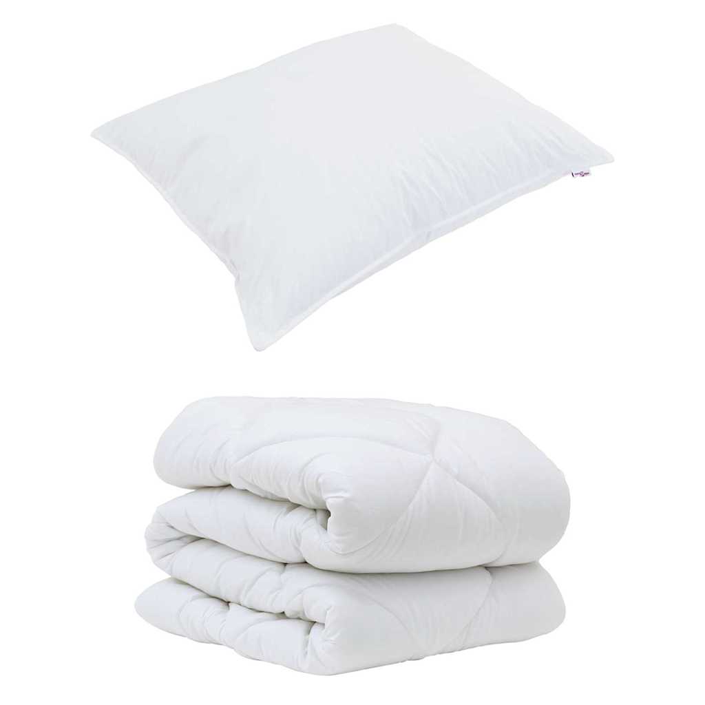 Duvem com Travesseiro com travesseiro 2 pcs Branco Microfibra