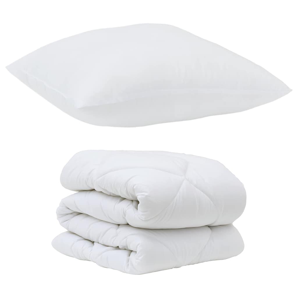 Conjunto de Edredom com travesseiro 2 pcs Branco Microfibra