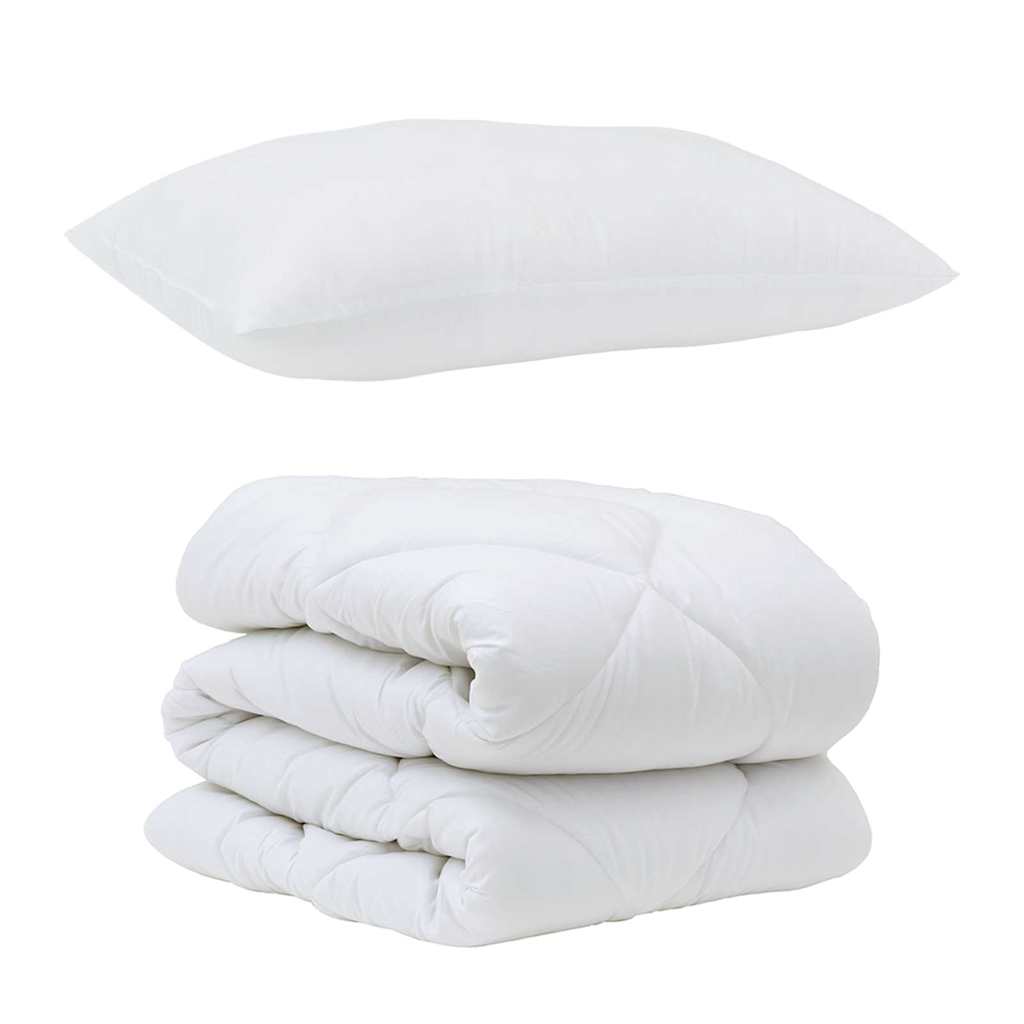 Conjunto de Edredom com travesseiro 2 pcs Branco Microfibra