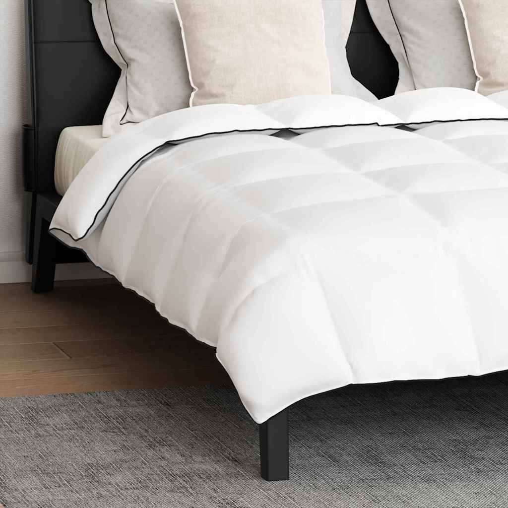 Conjunto de Edredom 3 pcs Branco Microfibra e Algodão
