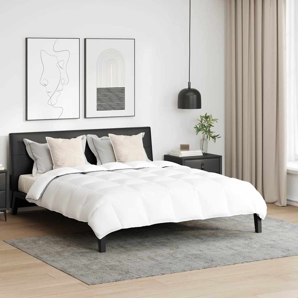 Conjunto de Edredom 3 pcs Branco Microfibra e Algodão