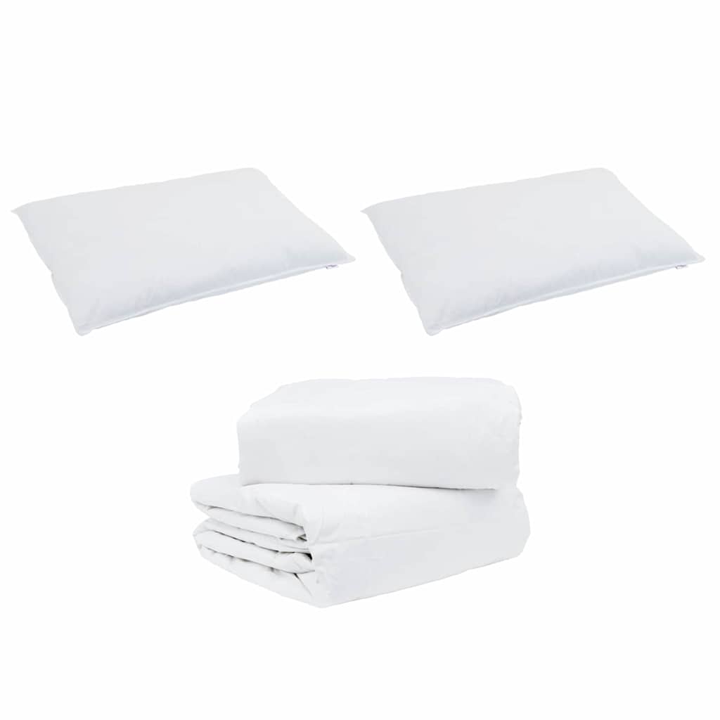 Conjunto de Edredom com travesseiro 3 pcs Branco Pena de ganso