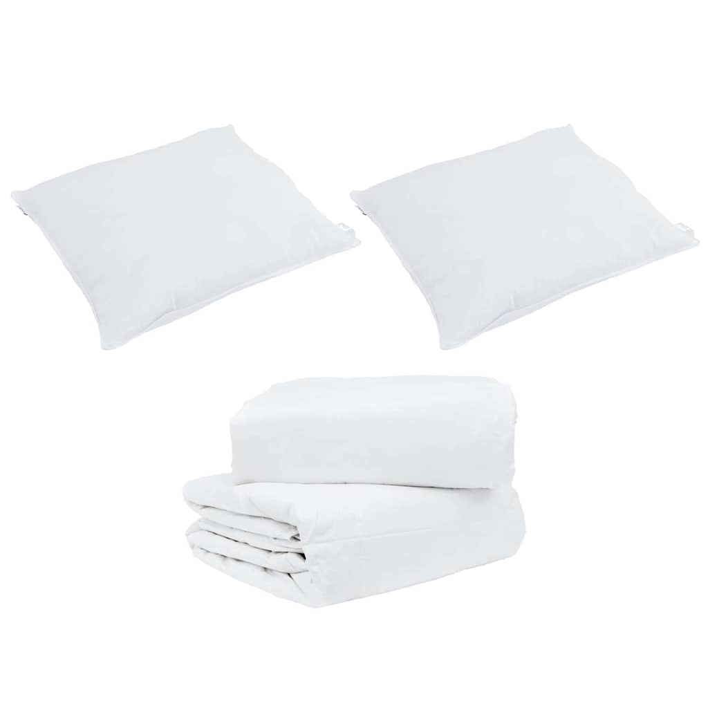 Conjunto de Edredom com travesseiro 3 pcs Branco Pena de ganso