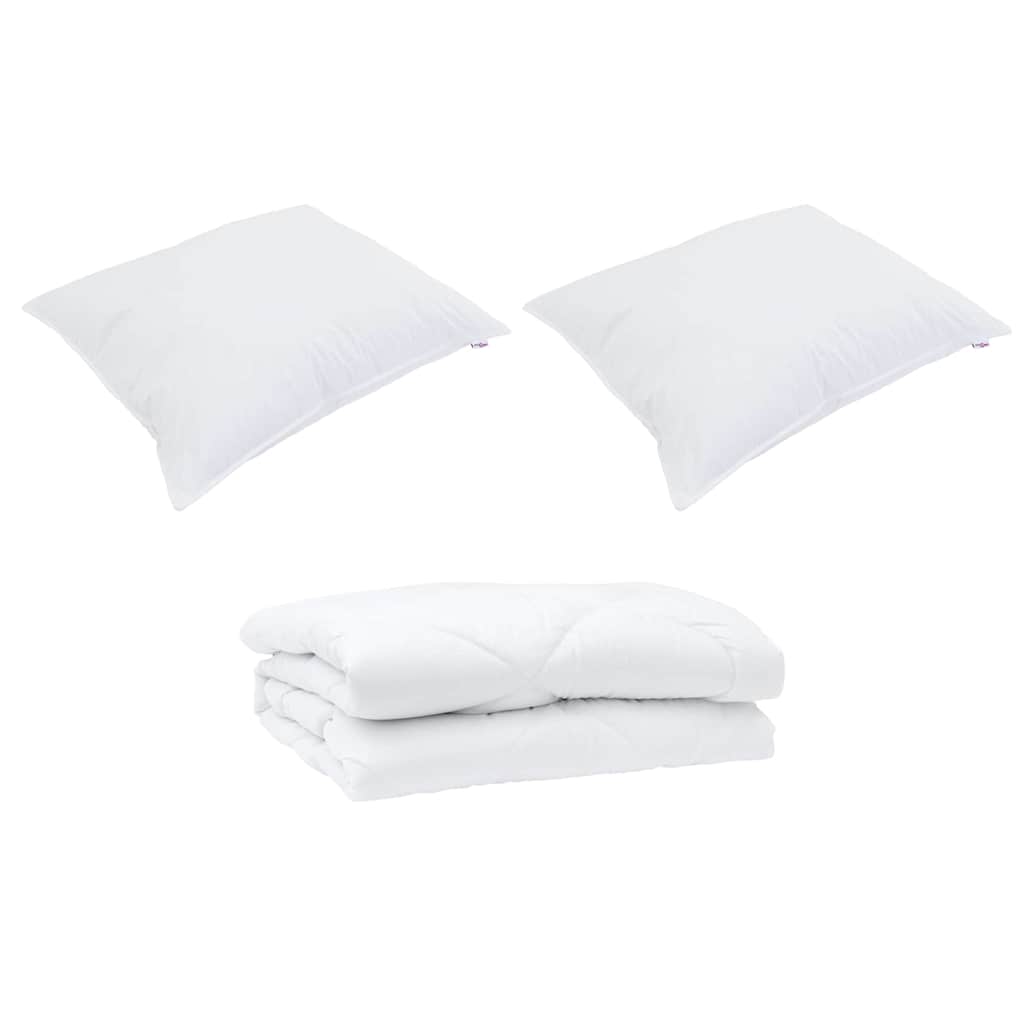 Edredão com travesseiro 3 pcs Branco Microfibra