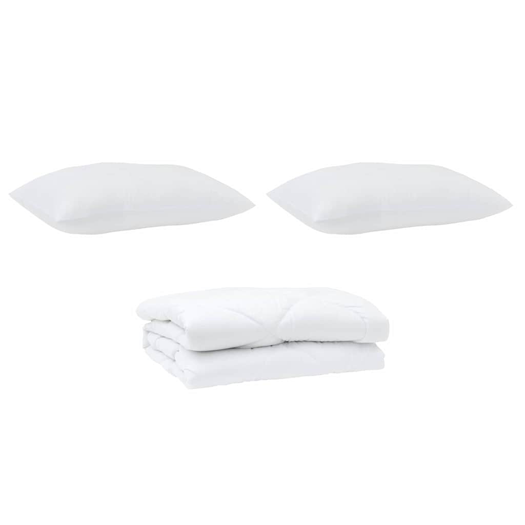 Edredão com travesseiro 3 pcs Branco Microfibra