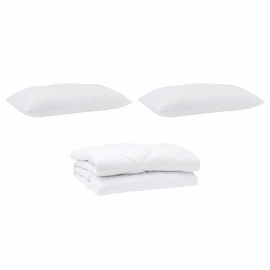 Edredão com travesseiro 3 pcs Branco Microfibra