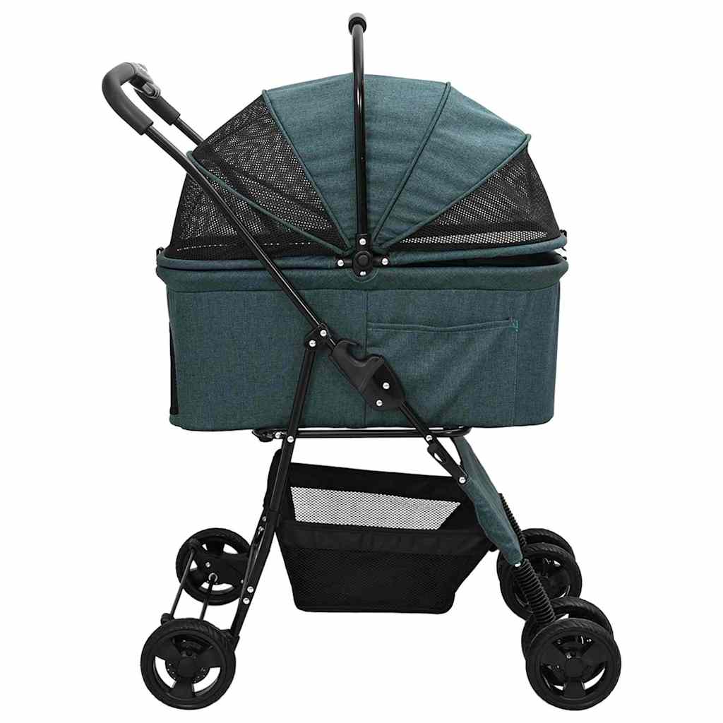 Carrinho de Pet Dobrável Ajustável Verde 81 x 47 x 99 cm