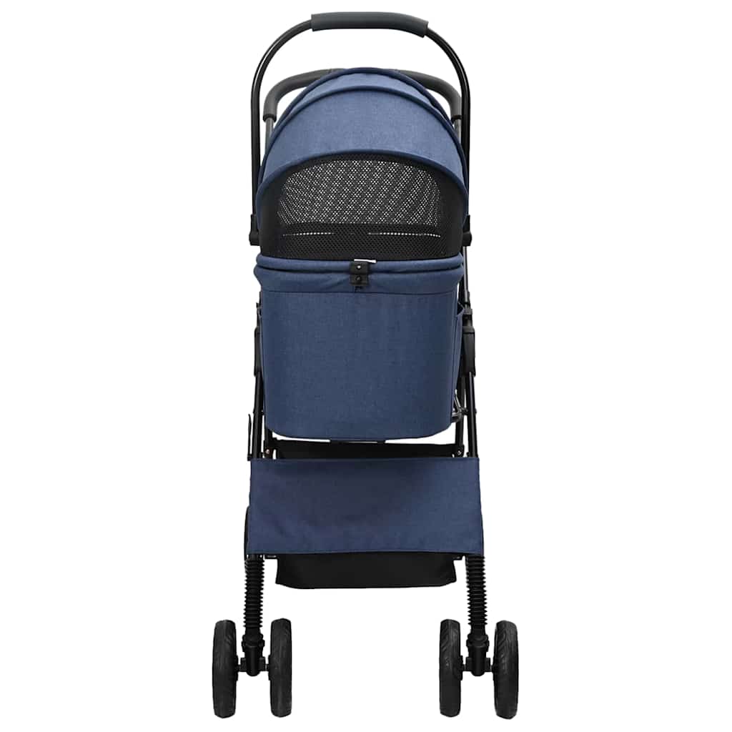 Carrinho de Pet Dobrável Ajustável Azul 81 x 47 x 99 cm