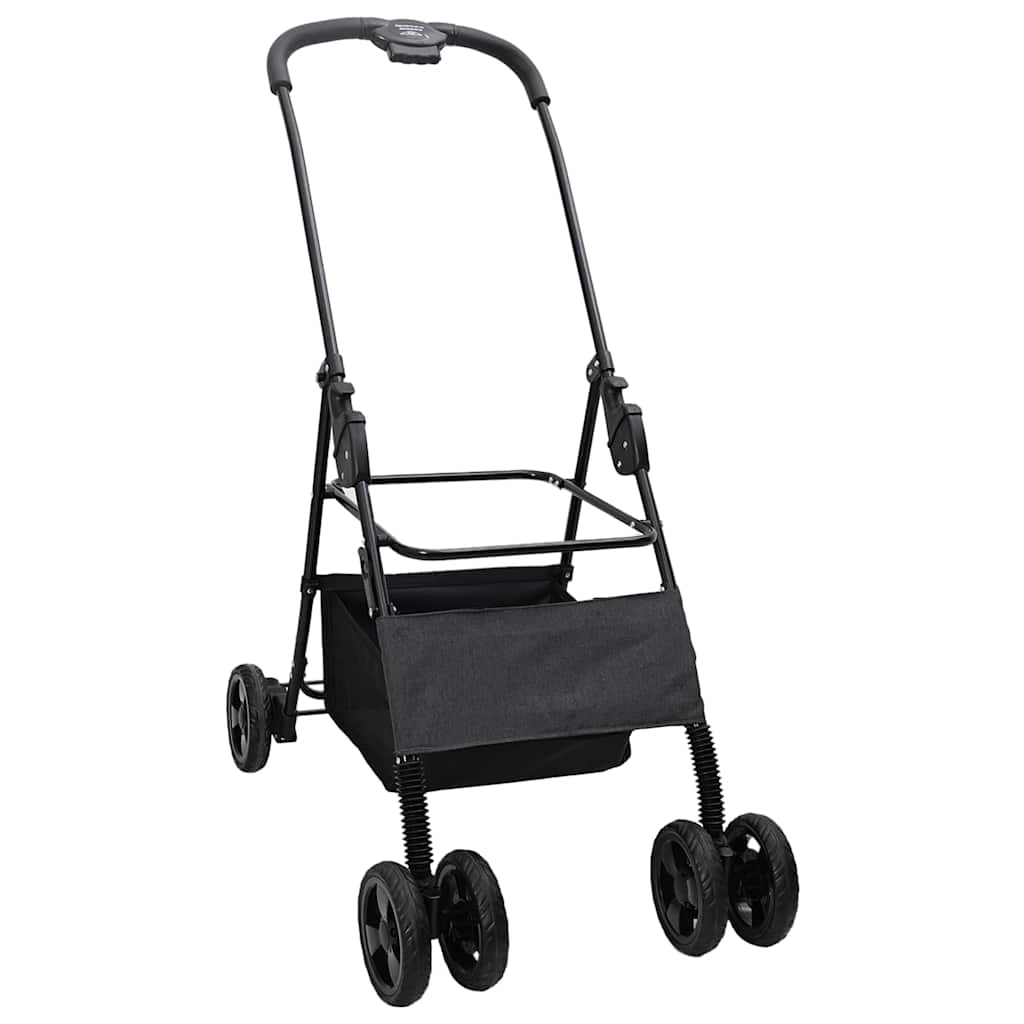 Carrinho de Pet Dobrável Ajustável Preto 81 x 47 x 99 cm