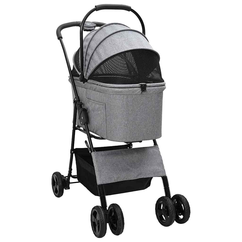 Carrinho de Pet Dobrável Ajustável Cinzeto 81 x 47 x 99 cm