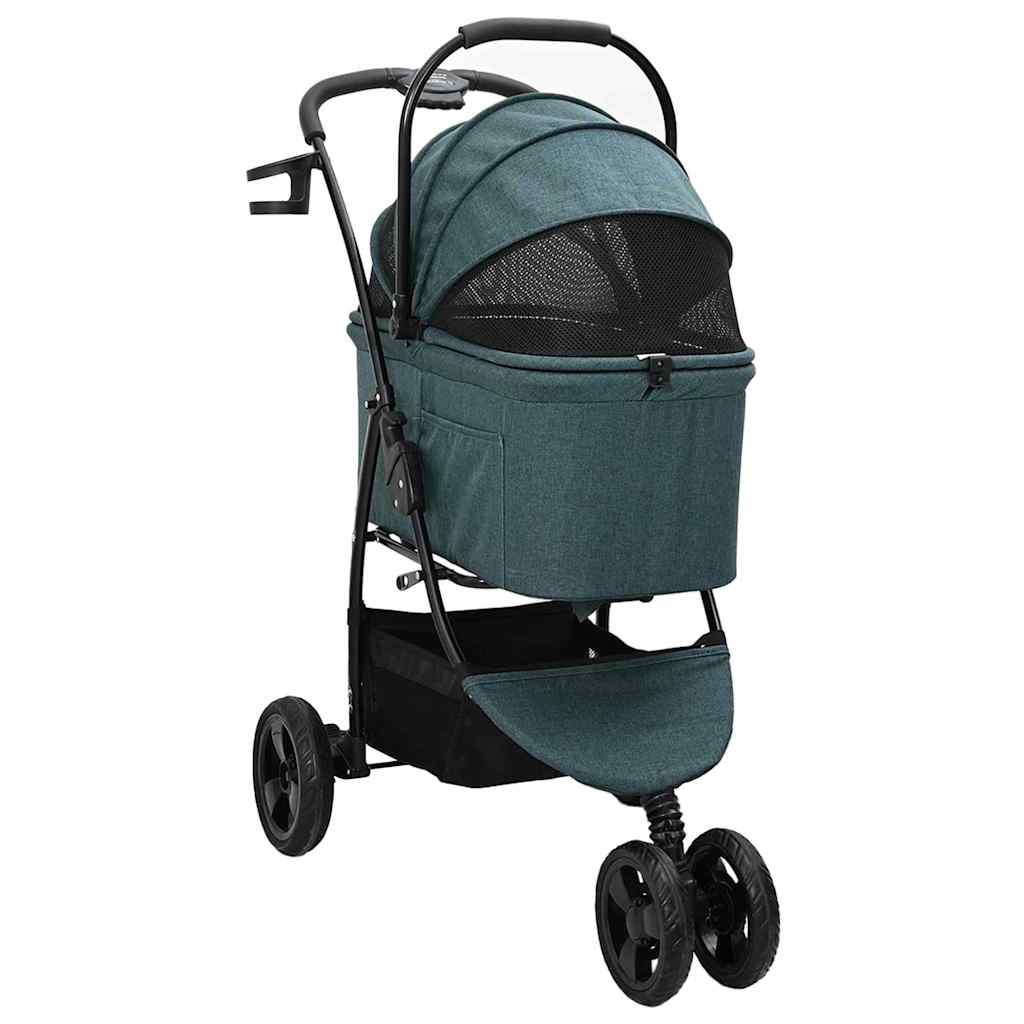 Carrinho de Pet Dobrável Ajustável Verde 78 x 54 x 101 cm