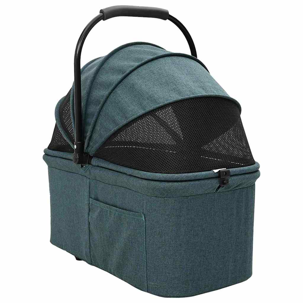 Carrinho de Pet Dobrável Ajustável Verde 78 x 54 x 101 cm