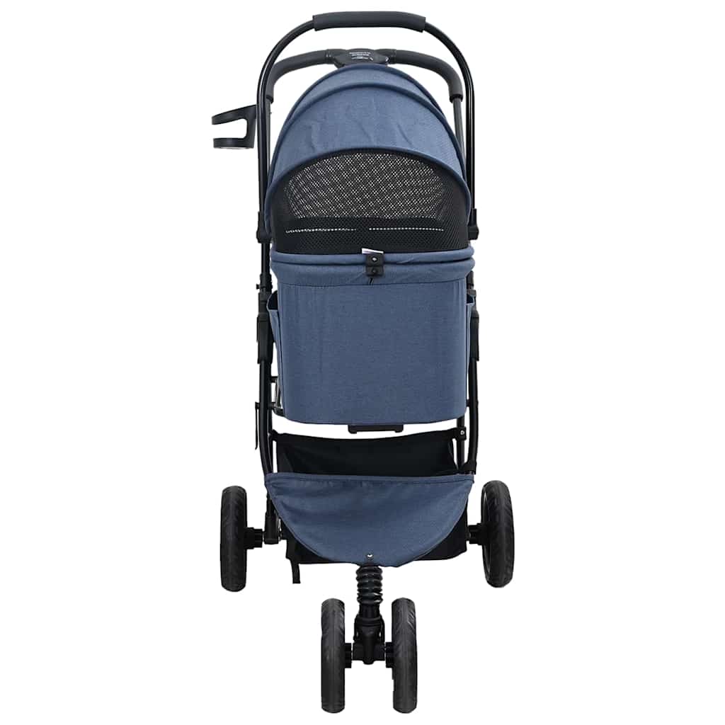 Carrinho de Pet Dobrável Ajustável Azul 78 x 54 x 101 cm