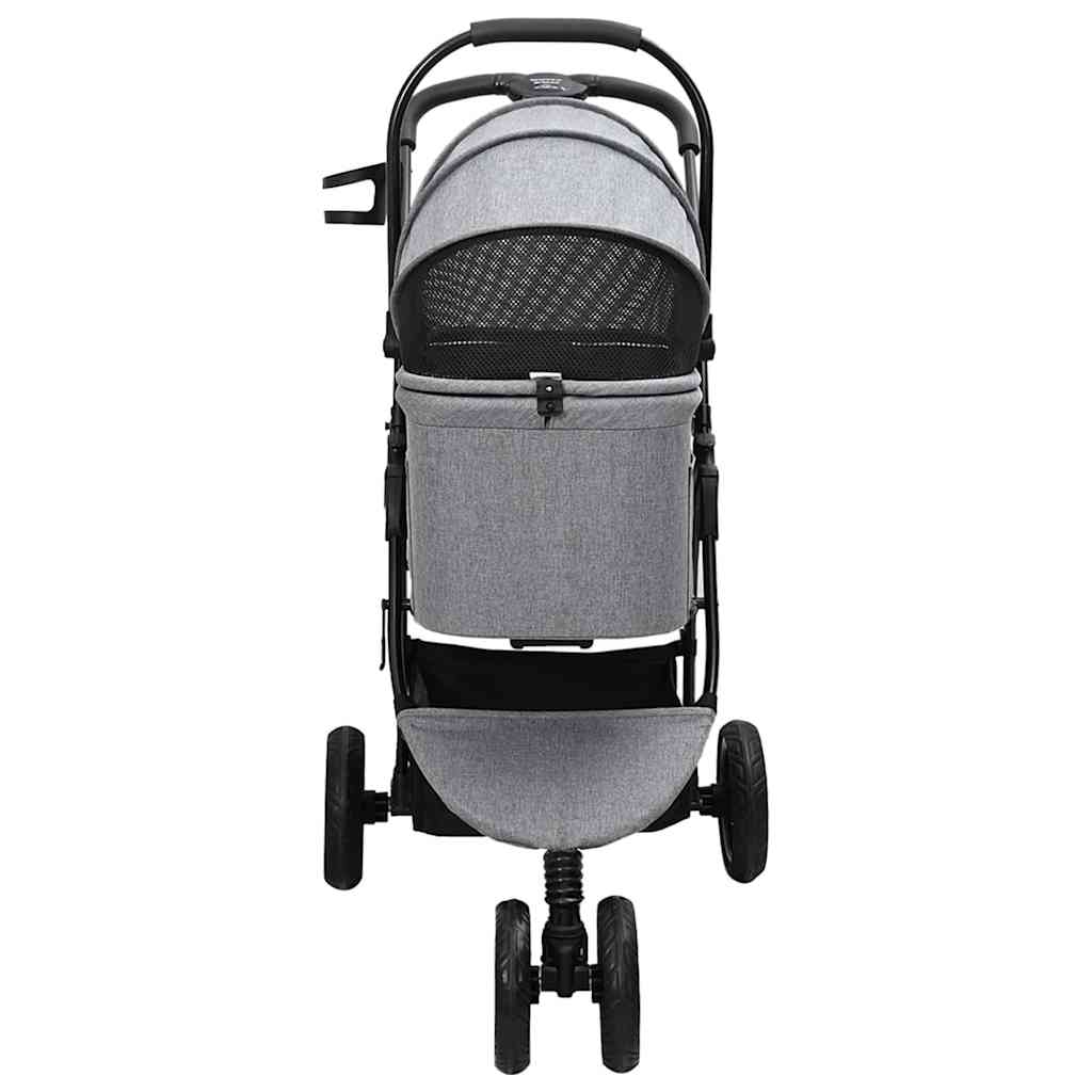 Carrinho de Pet Dobrável Ajustável Cinzeto 78 x 54 x 101 cm