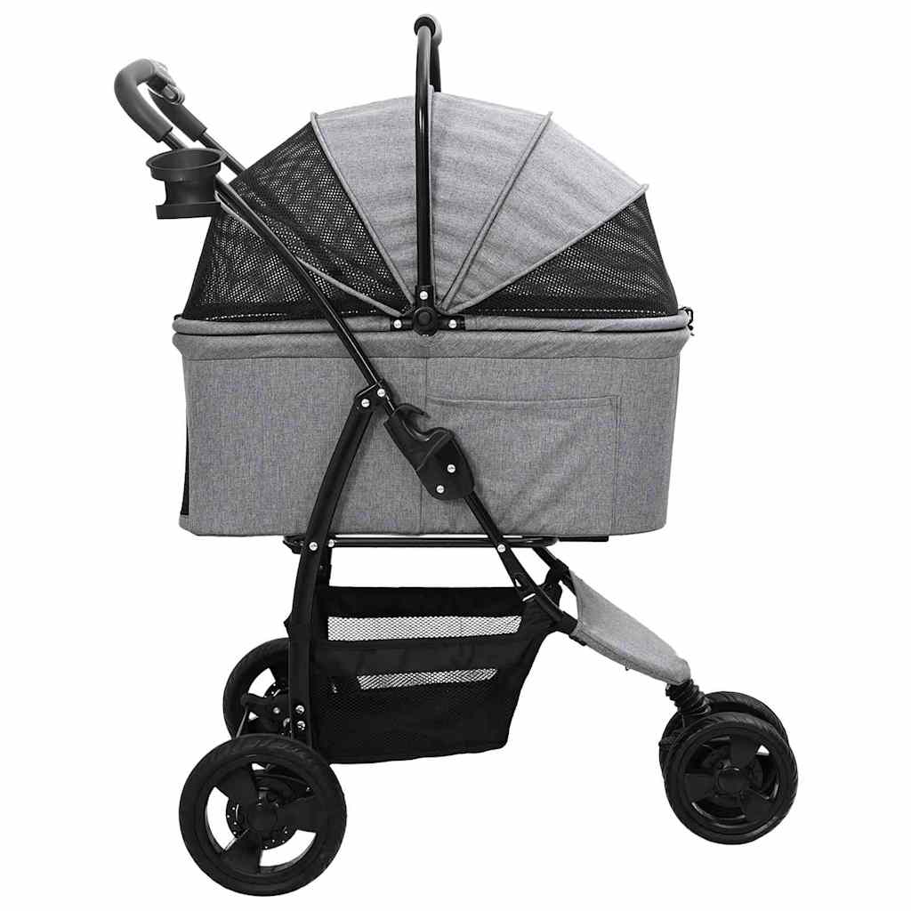 Carrinho de Pet Dobrável Ajustável Cinzeto 78 x 54 x 101 cm