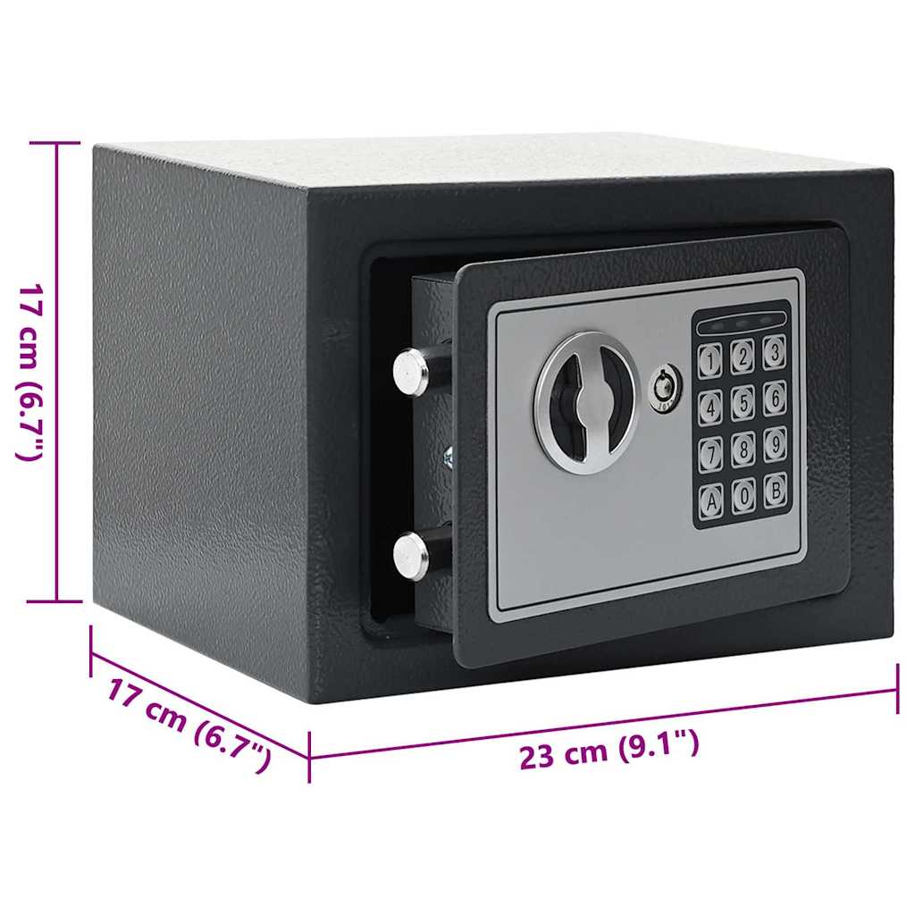 Cofre Digital com bloqueio Cinzento escuro 23 x 17 x 17 cm Aço