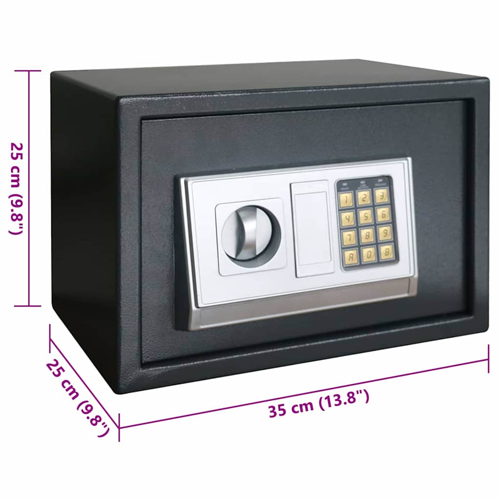 Cofre Digital com bloqueio Cinzento escuro 35 x 25 x 25 cm Aço