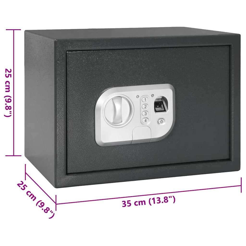 Cofre Digital com bloqueio Cinza escuro 25 x 35 x 25 cm Aço