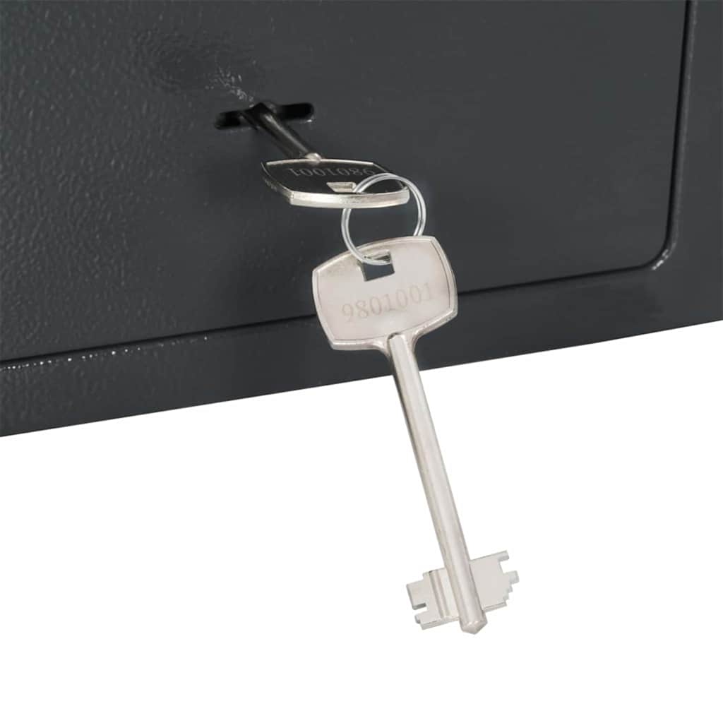 Cofre com bloqueio Cinza escuro RAL7016 17 x 23 x 17 cm Aço