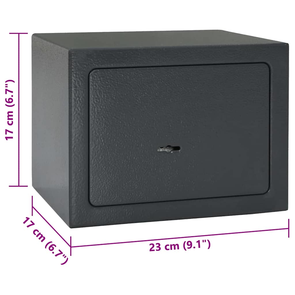 Cofre com bloqueio Cinza escuro RAL7016 17 x 23 x 17 cm Aço