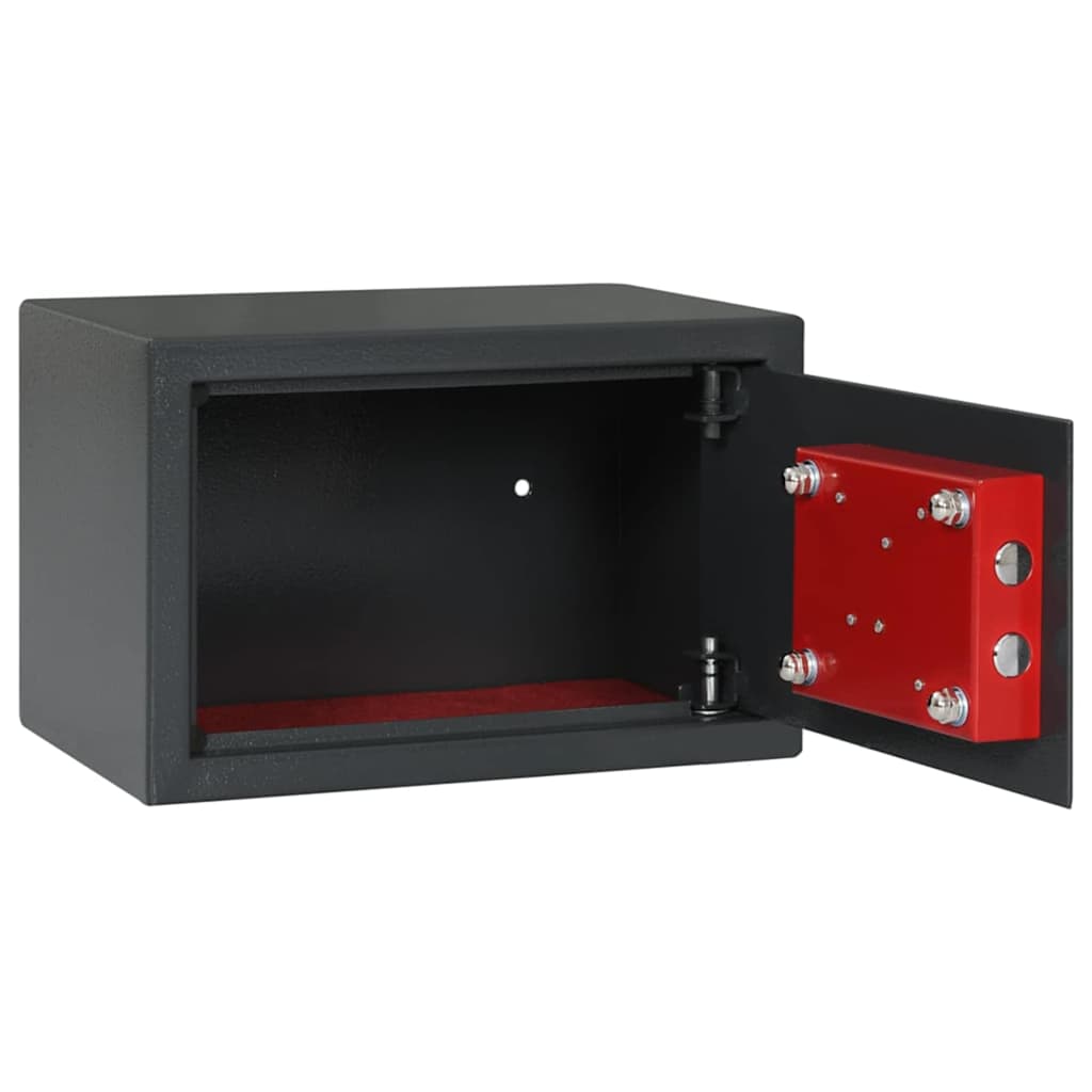 Cofre com bloqueio Cinza escuro RAL7016 20 x 31 x 20 cm Aço