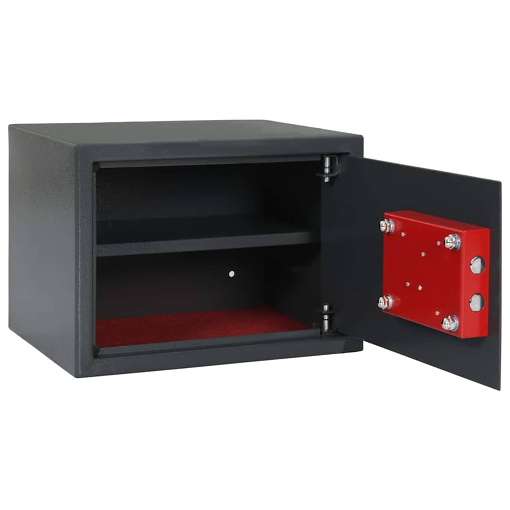 Cofre com bloqueio Cinza escuro RAL7016 25 x 35 x 25 cm Aço