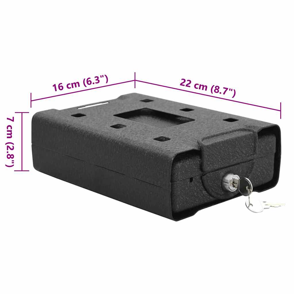 Cofre para Carro com bloqueio Preto 21.8 x 16 x 7 cm Aço