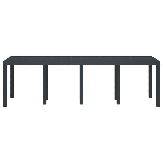 Mesa de Jantar para Jardim Antracite 250 x 100 x 73 cm vime PE