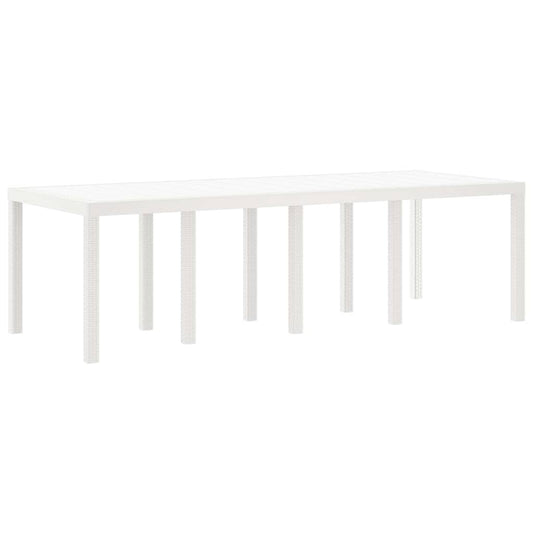 Mesa de Jantar para Jardim Branco 250 x 100 x 73 cm vime PE