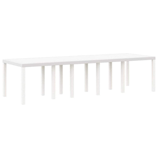Mesa de Jantar para Jardim Branco 300 x 100 x 73 cm vime PE