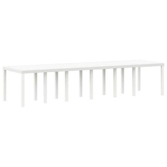 Mesa de Jantar para Jardim Branco 350 x 100 x 73 cm vime PE
