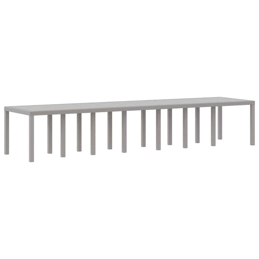 Mesa de Jantar para Jardim Cinzento-claro 400 x 100 x 73 cm
