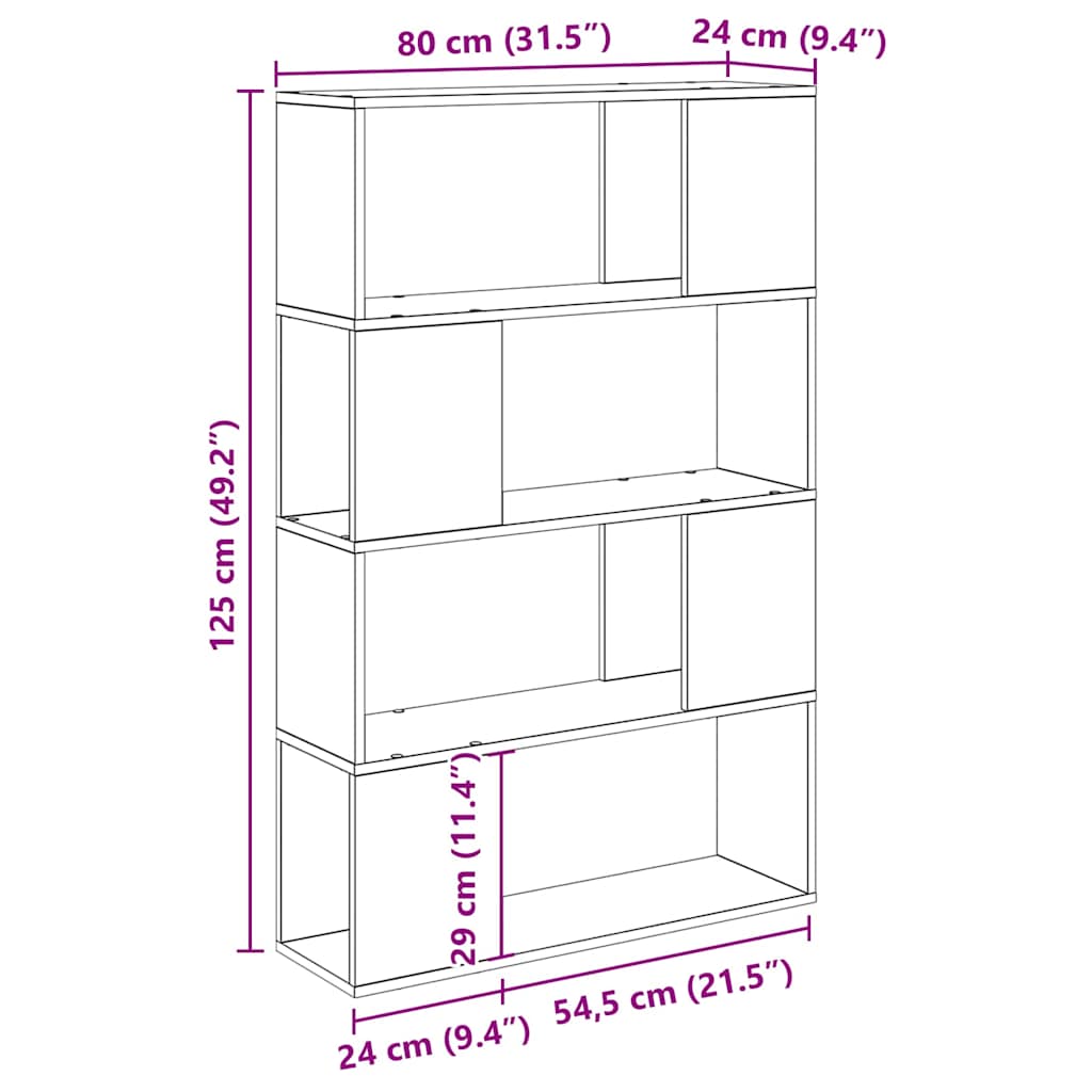 Centro de Entretenimento Castanho 80 x 24 x 124 cm