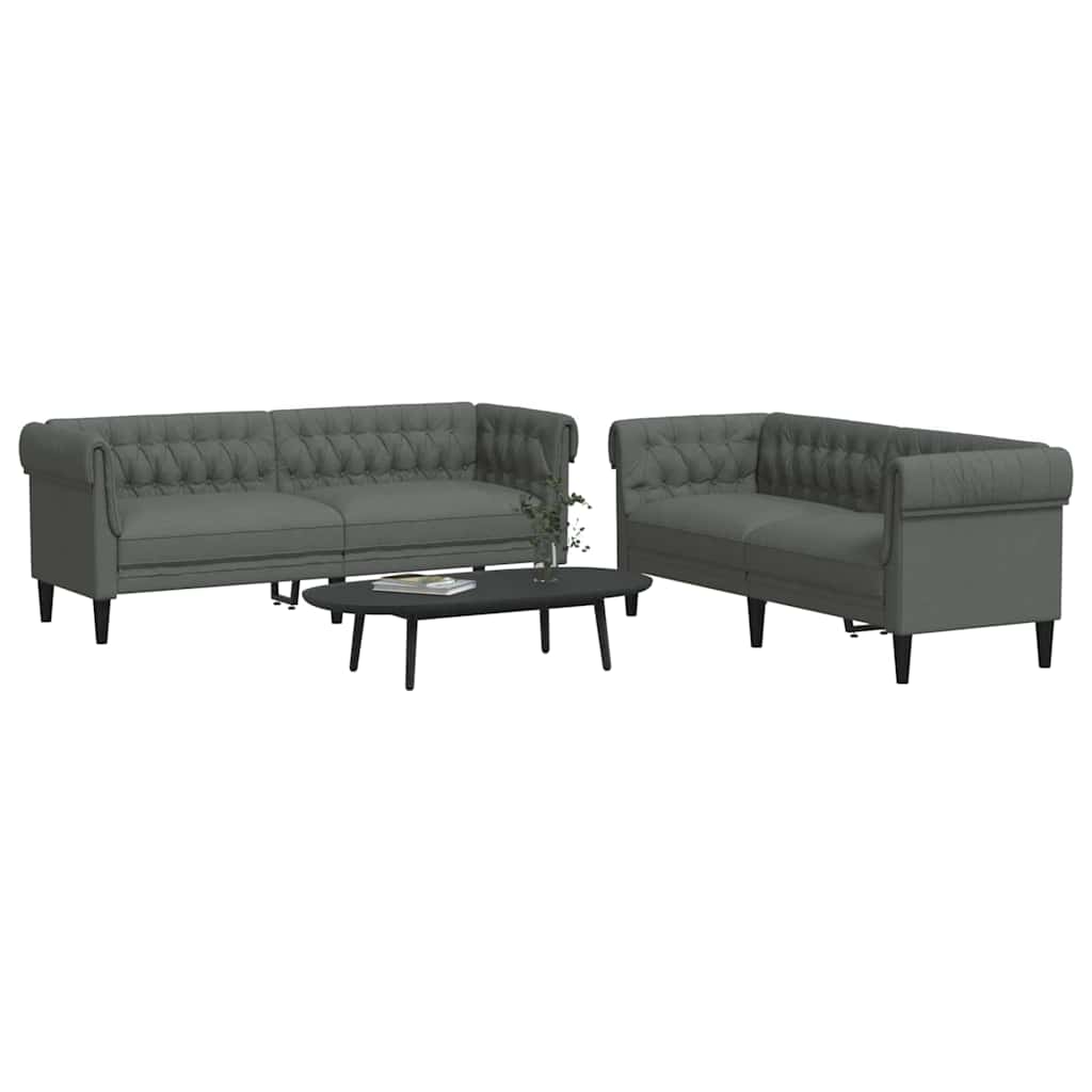 Conjunto de Sofás Cinzento escuro tecido