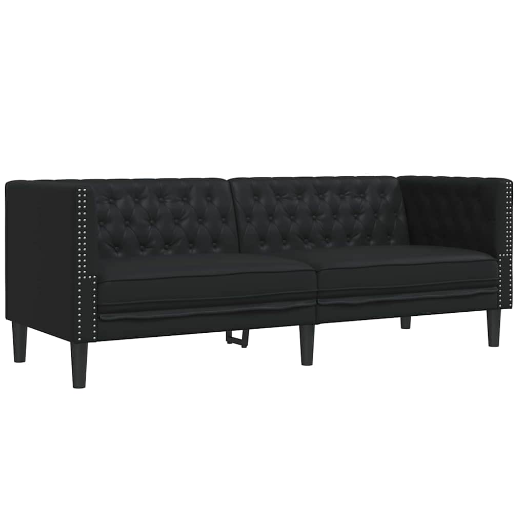 Conjunto de Sofás 2 pcs Preto 194 x 74,5 x 70,5 cm