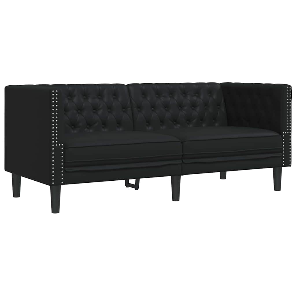 Conjunto de Sofás 2 pcs Preto 194 x 74,5 x 70,5 cm